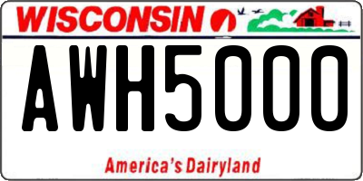 WI license plate AWH5000