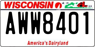 WI license plate AWW8401