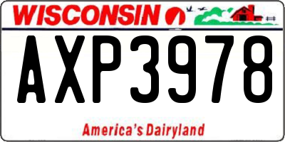 WI license plate AXP3978