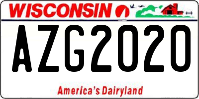WI license plate AZG2020