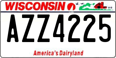 WI license plate AZZ4225