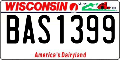 WI license plate BAS1399