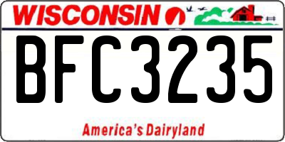 WI license plate BFC3235