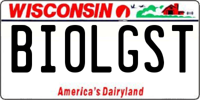 WI license plate BI0LGST