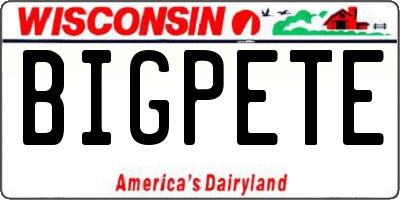 WI license plate BIGPETE