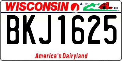 WI license plate BKJ1625