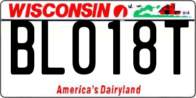 WI license plate BL018T