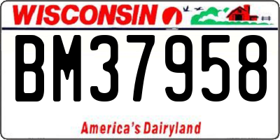 WI license plate BM37958