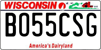 WI license plate BO55CSG