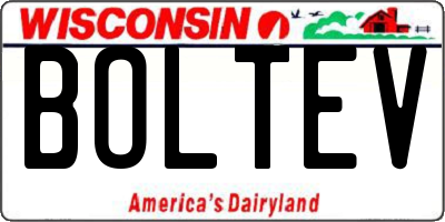 WI license plate BOLTEV