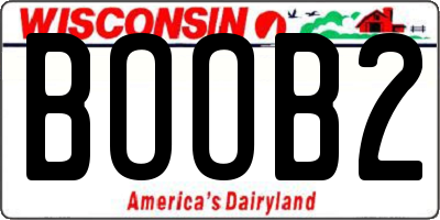 WI license plate BOOB2