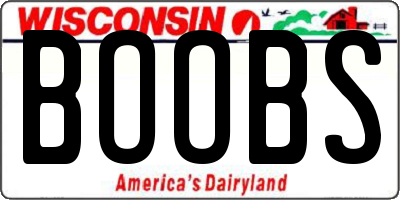 WI license plate BOOBS