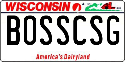 WI license plate BOSSCSG