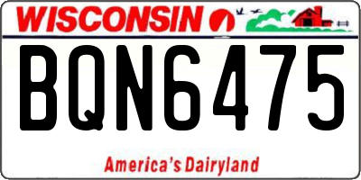 WI license plate BQN6475