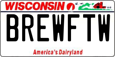 WI license plate BREWFTW