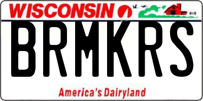 WI license plate BRMKRS