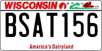 WI license plate BSAT156