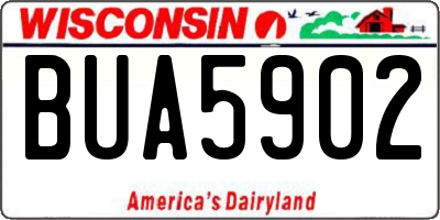 WI license plate BUA5902