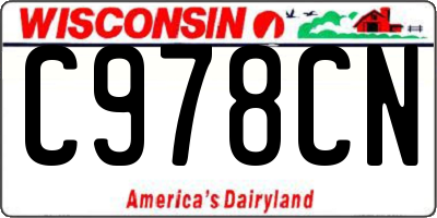 WI license plate C978CN