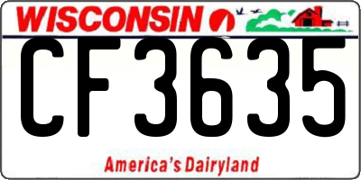 WI license plate CF3635