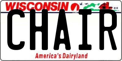 WI license plate CHAIR