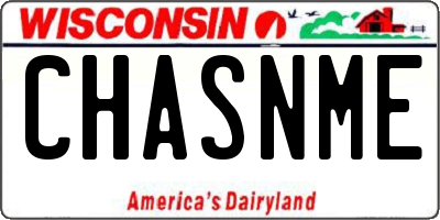 WI license plate CHASNME