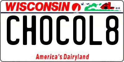 WI license plate CHOCOL8