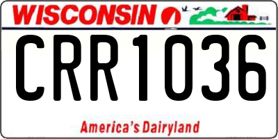 WI license plate CRR1036