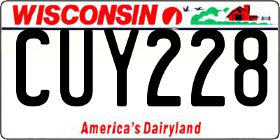 WI license plate CUY228