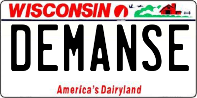 WI license plate DEMANSE