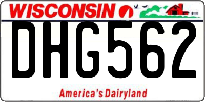 WI license plate DHG562