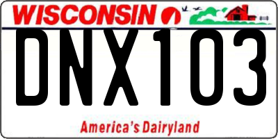 WI license plate DNX103