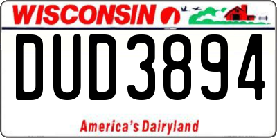 WI license plate DUD3894