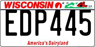 WI license plate EDP445