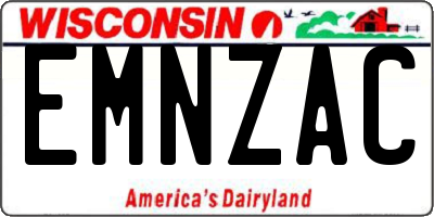 WI license plate EMNZAC