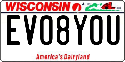 WI license plate EVO8YOU