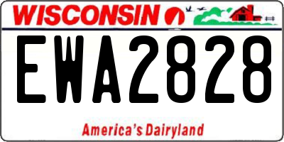 WI license plate EWA2828