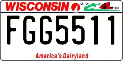 WI license plate FGG5511