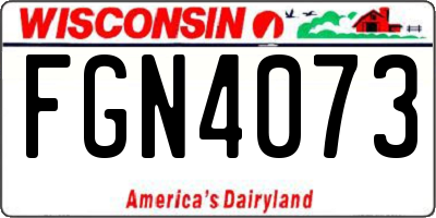 WI license plate FGN4073