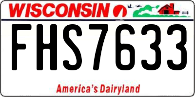 WI license plate FHS7633