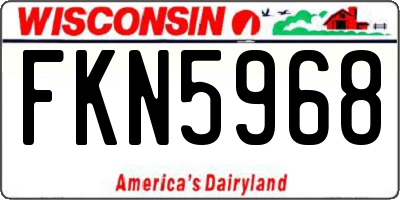 WI license plate FKN5968