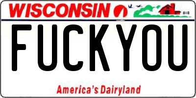 WI license plate FUCKYOU
