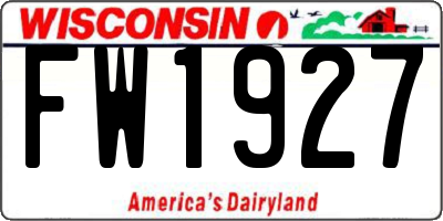 WI license plate FW1927