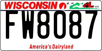 WI license plate FW8087