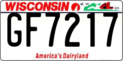 WI license plate GF7217