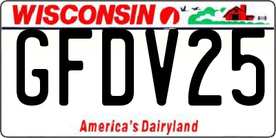 WI license plate GFDV25