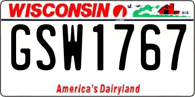WI license plate GSW1767