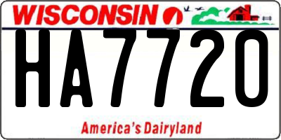 WI license plate HA7720