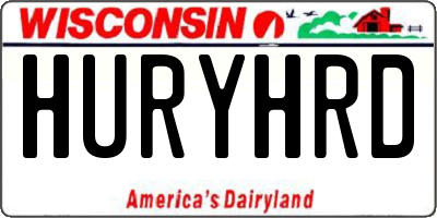 WI license plate HURYHRD