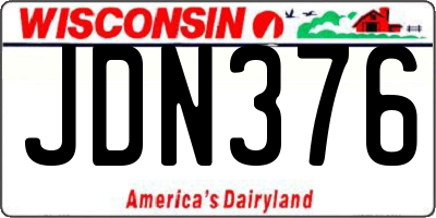 WI license plate JDN376